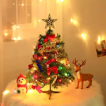 1 Komplet Mini-Božićni bor od ekološki čistog PVC-a s pozadinskim osvjetljenjem za dom Umjetna Božićni bor Malo Božićno drvce