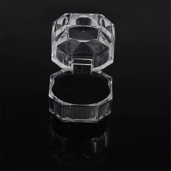 1PC Elegantan 3,8*3,8 cm Prijenosni Akril Prozirni Prsten Naušnice Prikaz Kutija za Vjenčanje Nakit Pakiranje Kutija na Veliko