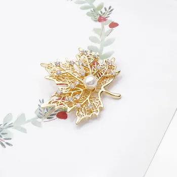 Cindy Xiang Gorski Kristal I Biseri Javor Broš Za žene Zlatnu Boju Zimski Dizajn Luksuzna Vjenčanje Broš Pin High-end Poklon
