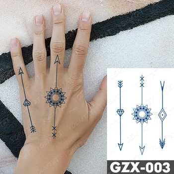 Sok Izdržljiva Vodootporna Privremena Tetovaža Naljepnica Strelica Mandala Dijamant Geometrijski Flash Tetovaže Muški Body Art Lažne Tetovaže Za Žene