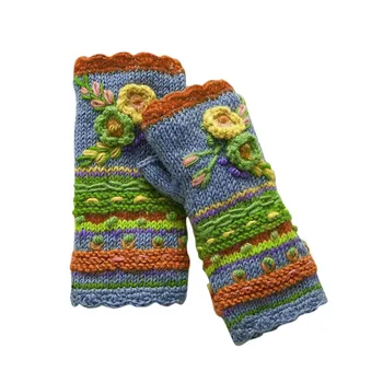 Cvjetni vez Ženske rukavice, Šarene zimske tople svakodnevne ženske rukavice Pletene grijače za ruke Modni tople ženske rukavice