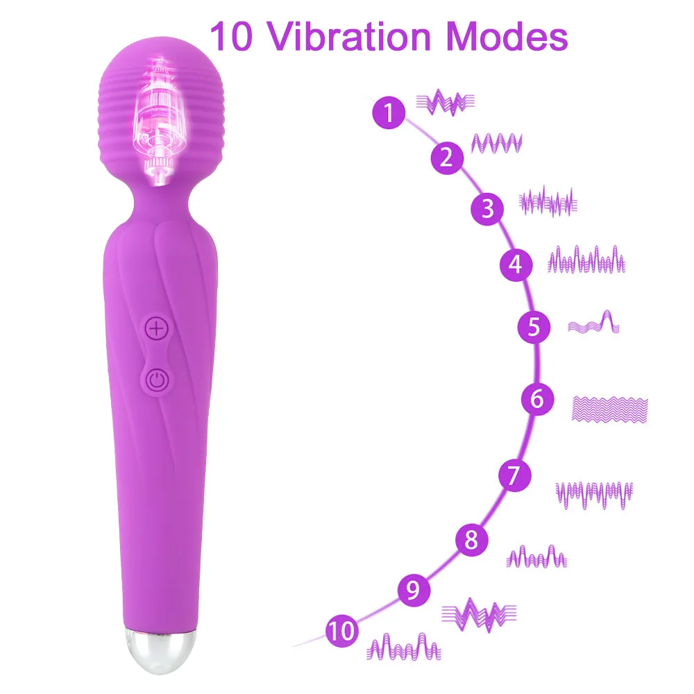 Ženski Masturbator 10 Načina Vibratori Čarobni Štapić USB-Punjive Dildo Sex igračke Za žene Stimulator Klitorisa bradavica Slika  5