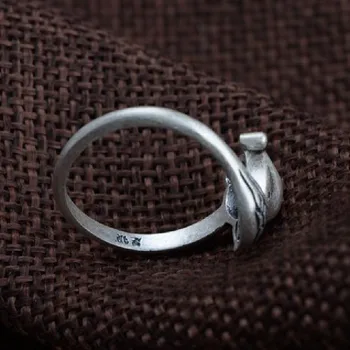 S990 Prsten s dugom od Srebra 2021 Popularni Jednostavne mat sa slikom Lisice Modni nakit od Srebra Nakit za ruke za žene