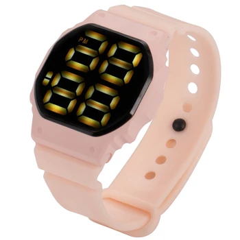 Novi satovi Luksuzni Led Digitalni Sat Za žene i Muškarce Unisex Trg Sportski ručni sat Roza silikonski satovi Reloj Mujer