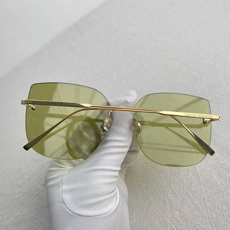BLAGI ČUDOVIŠTE Sunčane naočale za žene 2021 Za muškarce Luksuzne Dizajnerske Berba МОДМО rimless Legura Zlata Moderan Trendy sunčane naočale GM Slika  2