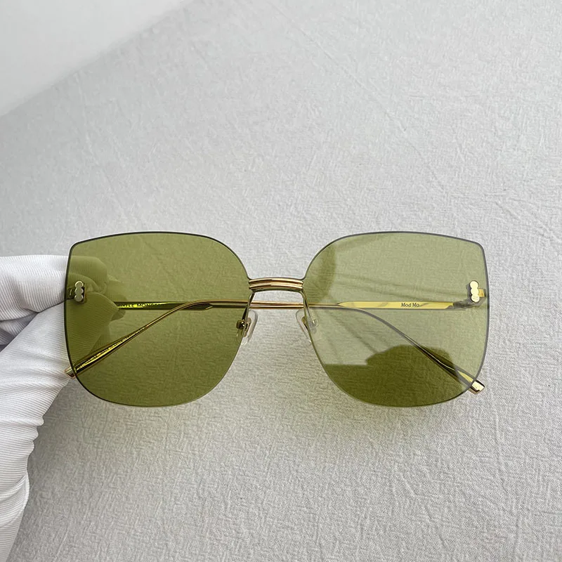 BLAGI ČUDOVIŠTE Sunčane naočale za žene 2021 Za muškarce Luksuzne Dizajnerske Berba МОДМО rimless Legura Zlata Moderan Trendy sunčane naočale GM Slika  5