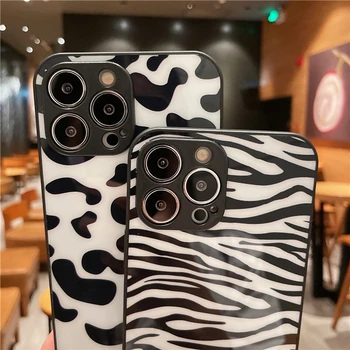 Trendi torbica za telefon s леопардовым uzorkom za iPhone 13 Pro Max 12 11 Pro Max XS Max XR X 7 8 Plus SE 2020 Zaštitna stražnji poklopac kamere