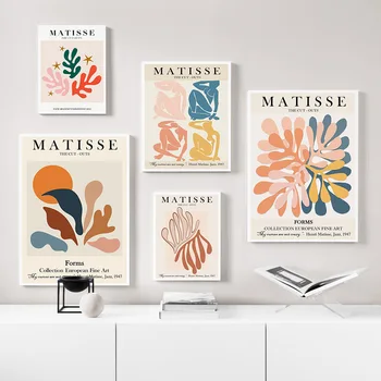 Matisse Šareni List Apstraktna Djevojka Krivulja Zid Umjetnost Platnu Slikarstvo Skandinavski Plakata I Grafika Zidne Slike Za Uređenje Dnevnog Boravka