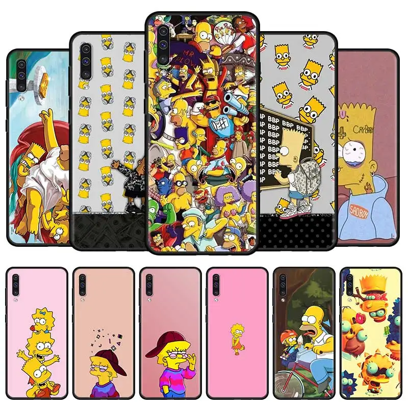 Torbica the Simpsons za Samsung A50 A70 A10 A30 A20s A20e A10s A40 A90 5G A10e Poklopac Capa Crna Mekana Torbica za telefon Slika  2