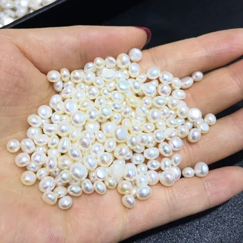 10 kom. gumb Prirodni slatkovodni biseri, perle Visoku kvalitetu Polovica rupa je napravljena za DIY donje ogrlica i Naušnice nakit 5 mm 6 mm