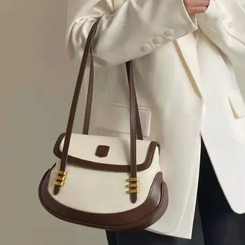 Originalni kontrast boja s uzorkom Zebre, Jednostavno luksuzna ženska torba na rame, Dizajn moderan Retro torba za odmor, поясная torba za ispod pazuha