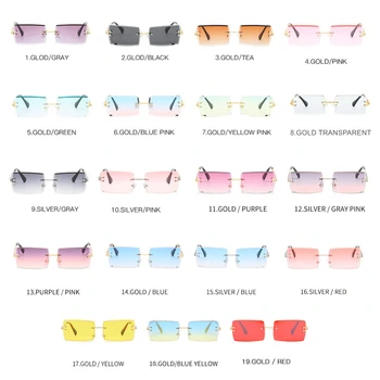 CLLOIO 2021 Trendy sunčane naočale Ženske dizajnerske Marke gradijent ispunjava sunčane naočale rimless Nijanse reznih leće Ženske rimless