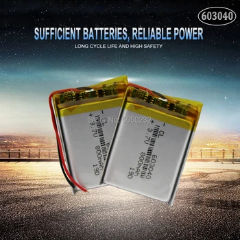 10шт 3.7 800 mah 603040 Li-ion Lipo Baterija je Litij-polimer Baterija Lipo-elementi za Zvučnik, GPS, MP3, MP4 Igračka DIY