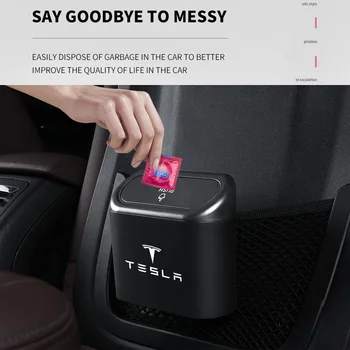 Auto Prijenosni Visi Auto Kanta za smeće Koš za Smeće Kanta za smeće s Poklopcem Za Tesla model 3 model X Y stil MODEL S ROADSTER 2021 logo