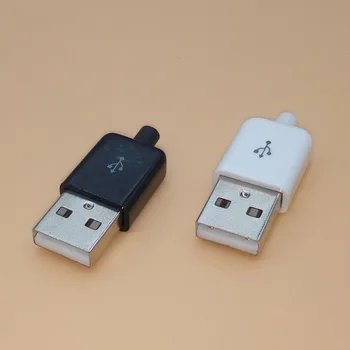 10ШТ Diy USB 2.0 Priključak Priključak 4-Pinski Tip A Komponente Bijela Crna Plastični Poklopac