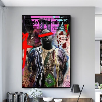 Hip-Hop Biggy Смоллс Music Plakat Rap Zvijezda Platnu Art Slikarstvo Na Zidu Dekor Tiskani Portret Slike Za Dnevni Boravak
