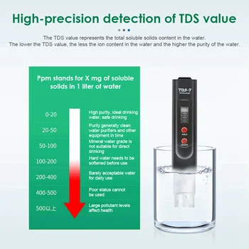 TDS-7 Digitalni LCD-PH-Metar Tester Olovke Svjetla Detektor Kvalitete Vode Ispitivanja Kvalitete Vode Ručka za Akvarij Bazen