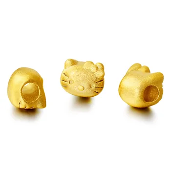 Neto mesing pijesak zlatni nakit pribor 3D zlatne crvene веревочные perle slatka mačkica glava mačke perle