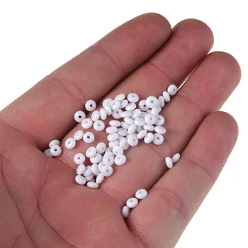 Veleprodaja 300 kom./lot Bijele Kružne stan 4 mm Akrilne perle-podupirači s otvorom za DIY narukvice, materijal za izradu nakita