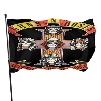 Guns N Gnr Ruže Apetit Za Uništenje Smiješno Starinski Poklon Za Muškarce-Friendly Dizajn Banera Home Vanjski Poklon Zastavu Zurke