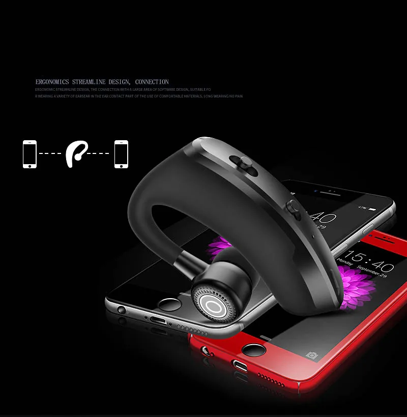 Slušalice V9 Slušalice Bluetooth slušalice za telefoniranje bez korištenja ruku bežične slušalice Poslovni slušalice Pogon poziva Sportske slušalice za Xiaomi Huawei Slika  4