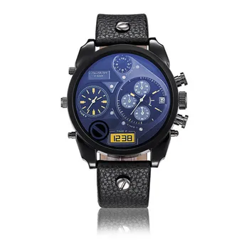 CAGARNY Muški sat s dvostrukim pokretom Najbolji brand Luksuznih s kožnim remenom Sat zlatni Moderan Sportski sat Gospodo jeftini satovi Relojes Mujer