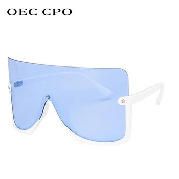 OEC CPO Prevelike naočale s ispupčen oči, Cijela sunčane naočale Za žene, muškarce, Pola rimless, Berba žute Sunčane naočale, Muške naočale, Ženske naočale O954