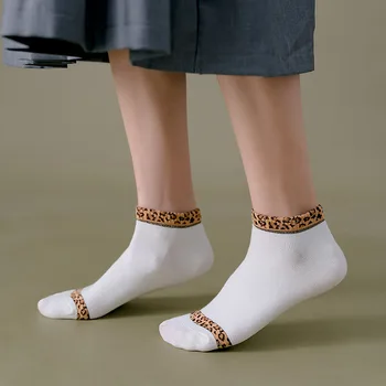 Modni леопардовые ženske čarape, Proljeće Nove svakodnevne pamučne čarape s po cijeloj površini, prozračna udoban dezodoransi, seksi čarape za žene