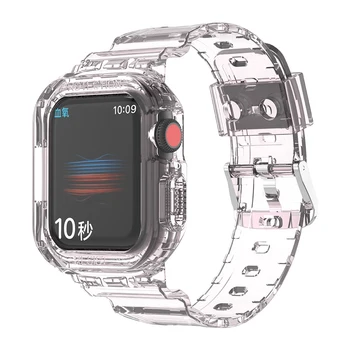 Kristalno Čist remen za Apple Watch Band 45 mm 41 mm Sportska Silikonska Narukvica Zamijeniti Remen za pribor iWatch Serije 7