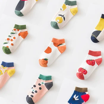 14 Parova/pak. Ženske pamučne čarape s voćem iz crtića, Novi trendi ljetne japanski čarape s avokadom i milo лодочками, Svakodnevne soft kratke za djevojčice