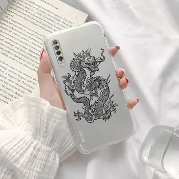 Dragon Crno - bijele linije Torbica za telefon Transparentno za xiaomi Redmi note cc K 30 10 20 8 9 8 S E T X PRO