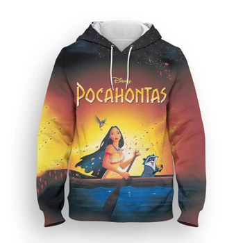 Pocahontas Disney 3D Print Dječje Casual majica Proljeće crtani Anime Majica s kapuljačom za žene Ulica Dječja odjeća Majice