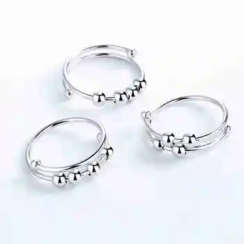 Berba Revolving Geometrijski Perle Prsten anti-stres Otvaraju Prstenje Prsten s jedne Zavojnice Za žene Besplatan Prsten Trend Nakit