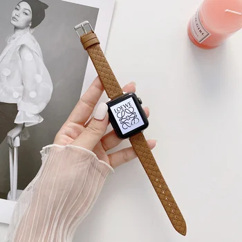 Za Apple Watch 7 6 5 4 3 2 1 se Remen od prave kože Narukvica Correa Apple Watch 45/41 mm 44/41 mm 42/38 mm Remen trake za iWatch
