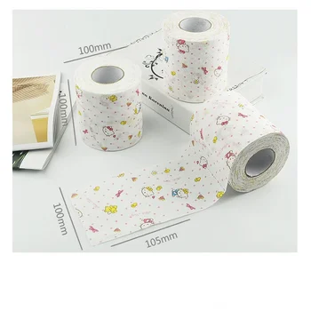 Hello Kitty Geografija 2-sloj Tisak Roll Papir s jezgrom Boja Slatka Crtani Obiteljski Rola Toaletnog Papira