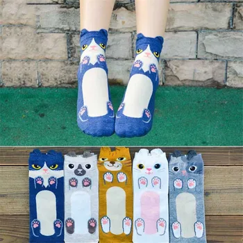 Ženske slatka čarape za pse Slatka Crtani Sox Južnokorejski Stil Moda Хлопковая ispis Slika otiska stopala Zabavne Čarape Paul meias