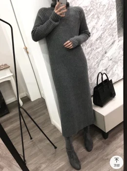 Wavsiyier Elegantan haljinu-džemper za žene 2020 Vintage Zimski kardigan d Fat jesen pulover Korejski pletene slatka Vestidos