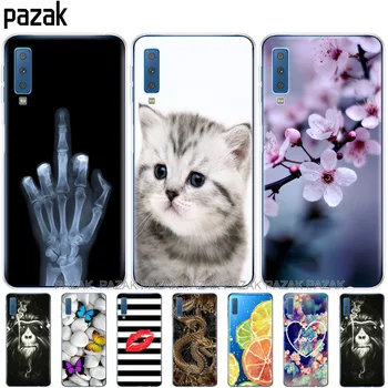 Mekane futrole za Samsung Galaxy A7 2018 Telefonski ljuska sa šarenim pečatom Stražnji poklopac za Samsung A7 2018 A750 A750F 6,0 cm