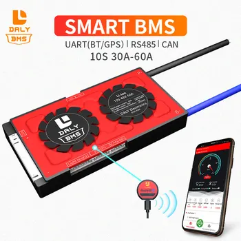 Daly Smart BMS 10 S 36 NA BMS 10 S 30A 40A 60A 3,7 U litij-ionska litij baterija 10 S 36 Bluetooth BMS Litij-ionska baterija s ravnotežom