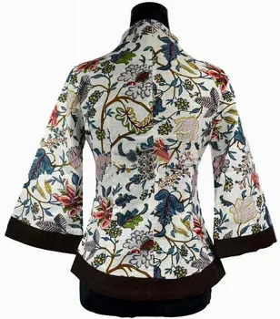 Topla rasprodaja Bijeli Plavi Starinski Kineski ženski lana jakna Odjeća Kaputi Cvijeće Plus Veličine S, M, L, XL, XXL, XXXL, 4XL, 5XL, 2218-2