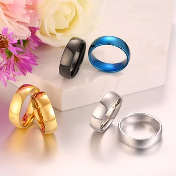 Vnox Klasični Zaručnički Prsten za Muškarce I Žene Nakit Od Nehrđajućeg Čelika Širine 6 mm I 8 mm