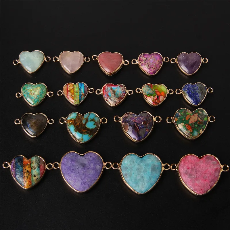 Privjesak u obliku srca Crystal Ясперс Ovjes Ljubavi Srce Kamena Konektori, Privjesci za izradu nakita DIY Narukvica i Ogrlica Slika  4
