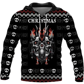 Božićno Tetovaža Викинга 3d sve više s po cijeloj površini Muška jesenski majica sa kapuljačom Unisex Casual pulover Ulica jakna Sportski kostimi