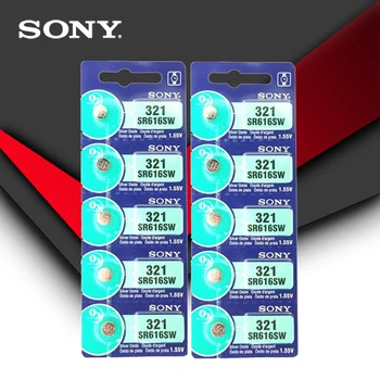 2 kom. Sony Original 321 SR616SW 1,55 U Оксидно-srebrna satna baterija SR616SW 321 Dugme ćelija za kovanice MADE IN JAPAN