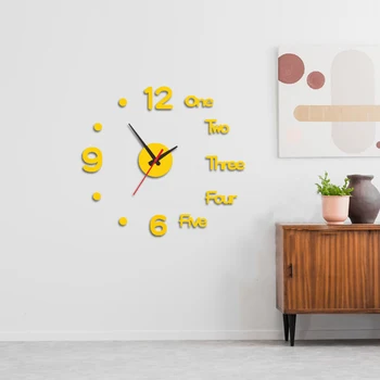 Zidni satovi DIY 3D Ogledalo Europska Moderna Akril Prikaz s brojkama Nečujne Quartz Mehanizam Naljepnice Home Dekor Dnevni boravak Spavaća soba