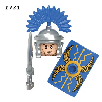 XQYJ Spartanski vitezovi, vojnici su u Starom Rimu prikupljaju minijaturne kipove iz blokova, kaciga, oklop i oružje za djecu