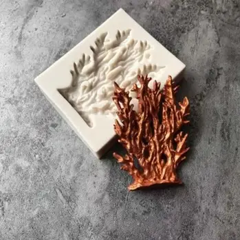Alge Silikonska forma za помадки kalup Grančica drveta Morski koralj za ukrašavanje torte alati čokolada oblika