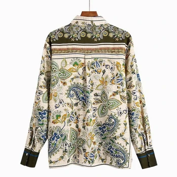 Vintage ženska košulja dugih rukava Jesen 2021 Novi modni Kolaž grafike Bluza Moderna djevojka Slobodna odjeća