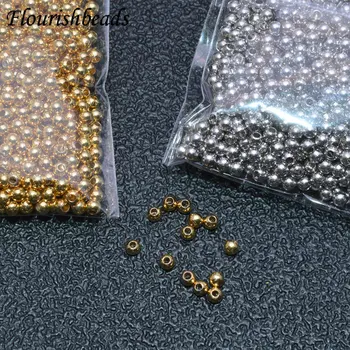 2000 kom/paket Trenutno Zlatno Pokriće, Metalne Perle 2 mm Okrugle Perle za izradu nakita DIY Komponente