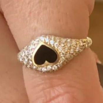 Custom crno srce prsten BOAKO